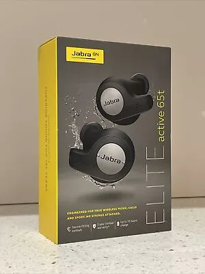 Genuine Jabra Elite Active 65t Titanium Black Wireless Earbuds / Charging Case • $179