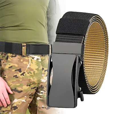 Military Belt For Men Tactical Strap Waistband Belts Quick Release Buckle Canvas • $11.88