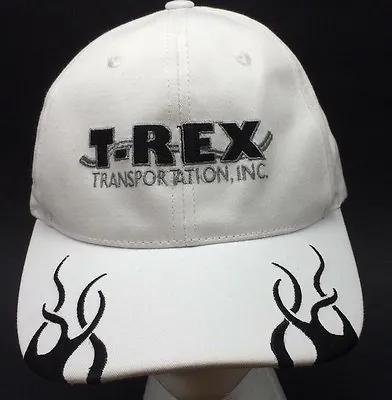 T-Rex Transportation Trucker Ball Cap Hat White W Black Pattern Adjustable • $11.99
