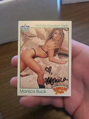 1992 Miss Hawaiian Tropic Monica Buck Autographed Card • $20