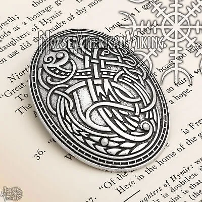 Viking Dragon Broa Oval Tortoise Brooch • $22.99