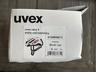 UVEX Race 9 Cycle/Bike Helmet Size 53 - 57cm White- Red Matt/ Shiny -Damaged Box • $239.96