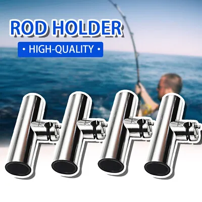 4PCS Boat Stainless Steel Clamp On Fishing Rod Holder For Rails 7/8  To 1   • $61.36