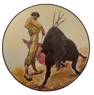 VTG Rare MG Ceramics Spain Majolica Bull Fight Matador Wall Plate Handpainted • $100