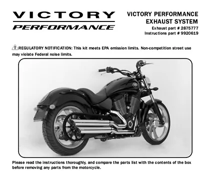 Victory Vegas/kingpin 2006-07 Exhauststage 1 Vic Perf Pn 2875777 • $699.95