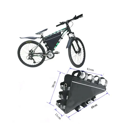 49cm Mountain Bike Triangle Large Capacity Tube Frame Bag Pack Battery Black • £16.71