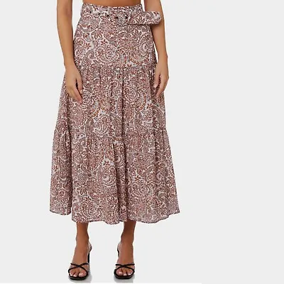 New MinkPink Jedda Belted Midi Skirt Paisley Size Medium • $59