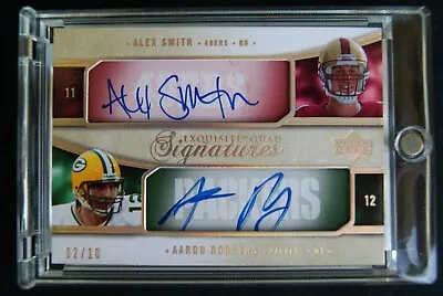 2005 Upper Deck Exquisite Quad Signatures  Aaron Rodgers Auto RC - HTF # 2/10  • $1898.98