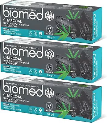 Biomed Superwhite Toothpaste X 3 Pack - Natural Charcoal - Free Shipping - UK • £10.49