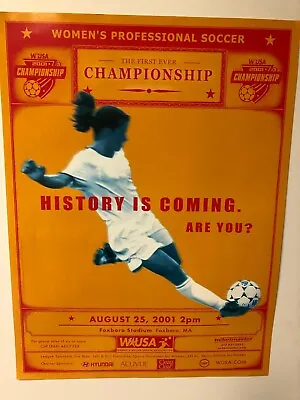 2001 1st Woman's WUSA Soccer Championship Poster - Mia Hamm SI Like • $9.99