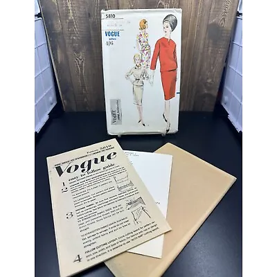 Vintage Vogue Young Fashionables Pattern Two Piece Dress & Scarf #5810 Size 16 • $5.99