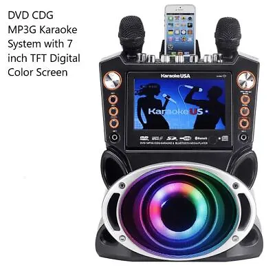 Karaoke Singin System W/2 Mics 7  Screen DVD CDG MP3G MP3 USB SD Player Recorder • $204.95