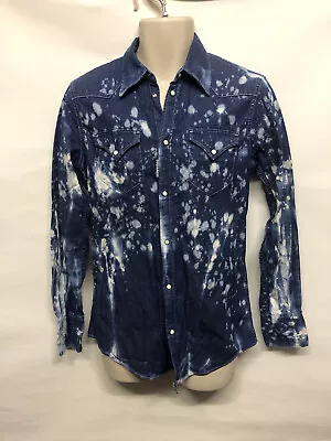 Dsquared2 Blue Acid Wash Denim Shirt Jeans Shirt Top Jacket IT 48 UK 38 • £199.99