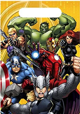 MARVEL AVENGERS ASSEMBLE HAPPY BIRTHDAY Party Supplies Treat LOOT BAGS Favor 8pc • $2.69