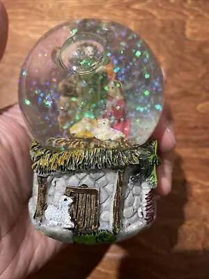 Snow Glitter Globe Decor Nativity Scene Christmas Baby Jesus Mary & Joseph 3.5  • $19.99