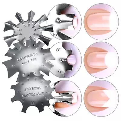 Smooth French UV Gel Nail Template C-Shape Manicure Edge Trimmer Guide • £6.14