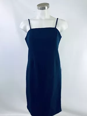 Chi Chi London Maternity Navy Blue Sleeveless Satin Taylor Dress Size UK 8 NEW • $26.99