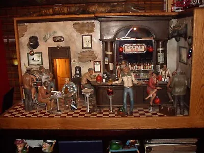 Huge Incredible Michael Garman Sculpture 4 Feet Long Bar Scene With Magic • $5000