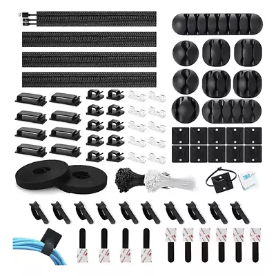 273PCS Cable Tidy Management Kit Cord Organiser Ties Under Desk Home Office UK • £17.95
