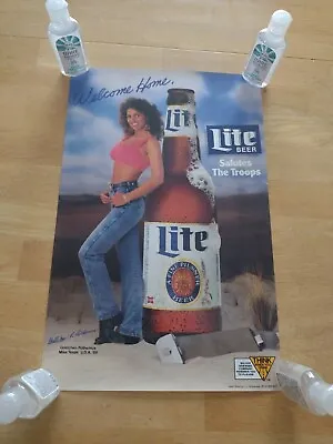 Miss Texas USA 89 Polhemus Miller Lite Beer Poster Salutes The Troops 11  X 17  • $12.95
