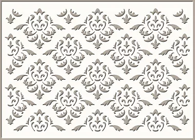 Border Stencil Damask Floral Cake Pattern Paint Wall Furniture Reusable Art LA21 • £5.99