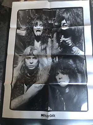 MOTLEY CRUE VINTAGE JAPANESE MAG Large Foldout Poster Vintage • $59.99