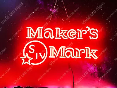 Maker's Mark Bourbon Whisky 24 X13  Vivid LED Neon Sign Light Lamp With Dimmer • $249.99