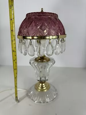 Vtg Boudoir Parlor Lamp Michelotti Cranberry Glass 13” Holland • $99