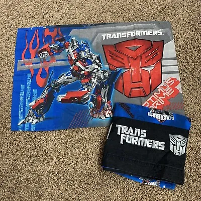Transformers Twin Flat Sheet And Pillowcase- Megatron Bumblebee Optimus • $12