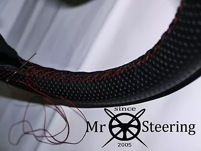 Fits Vw T2 Kombi Devon Perforated Leather Steering Wheel Cover D Red Double Stch • $46.50