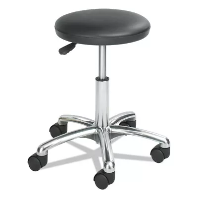 Safco 3434BL Chrome Base Backless Adj Lab Stool Supports Up To 250 Lbs - BLK New • $158.30