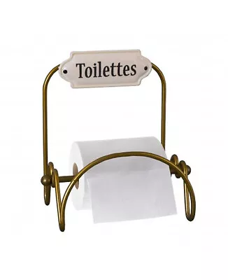 Gold Toilet Paper Roll Holder Wall Mounted Toilettes French Style Metal Ceramic  • £18.99