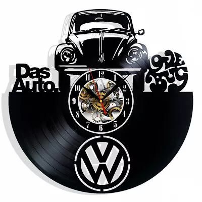 Volkswagen Retro Car Wall Clock Records Decor Gift Christmas Birthday Holiday • $13.99
