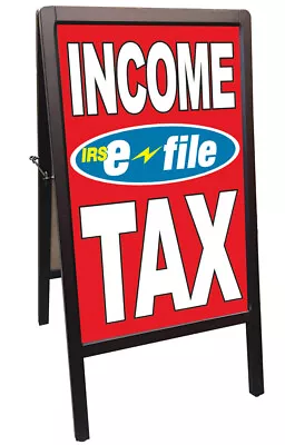 INCOME TAX E-FILE  A-Frame Sign Sidewalk Sign Double Sided 172875 Rb • $99.95