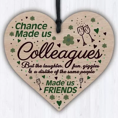 £3.99 • Buy Chance Made Us Colleague Friend Handmade Heart Plaque Work Friends Leaving Gift