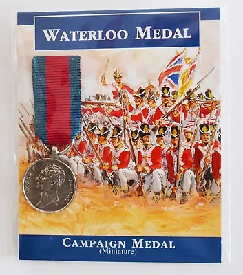 Battle Of Waterloo Campaign Miniature Medal On Card Napoleonic Napoleon New Item • £6.99