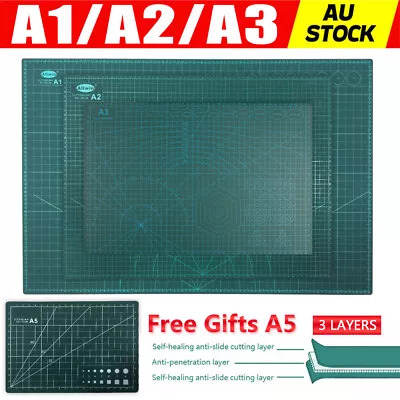 A1/A2/A3 Large Thick Self Healing Cutting Mat Double-Side DIY Art Craft +A5 Gift • $9.59