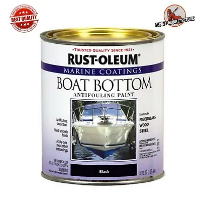 Marine Boat Bottom Antifouling Paint Fiberglass Wood Steel Used Black 1-Quart • $118.41