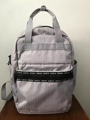 Adidas OG Essentials Backpack Light Gray Daypack Schoolbag Laptop Sleeve Campus • $19.96