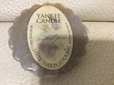 Yankee Candle One (1) Tart Sweet Pea Potpourri Wax Melt Vintage Blue • £4.87