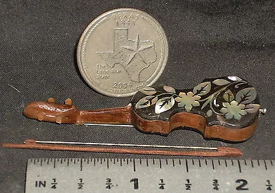 Violin Mother Of Pearl Inlay #6912 WI-1704 Dollhouse Miniature Mexican Wooden  • $50