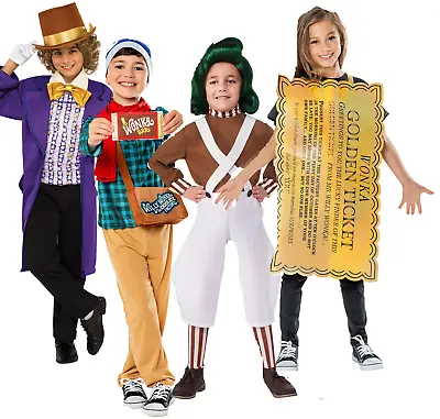Willy Wonka Adults & Kids Charlie Fancy Dress Book Day Boys Girls Outfit Oompa L • $110.43