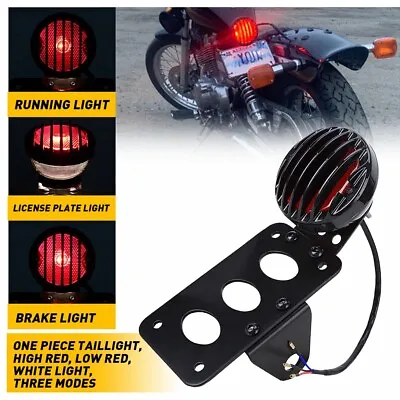 Side Mount Motorcycle License Plate Bracket With Brake Tail Light For Yamaha EOA • $31.99