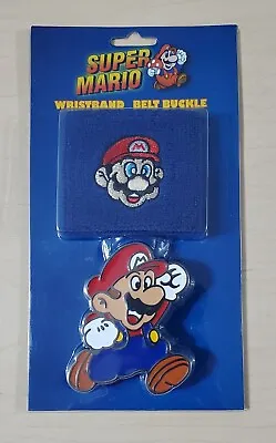 Brand New & Sealed Super Mario Belt Buckle & Wristband Set Classic Nintendo • $27.95