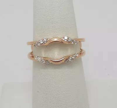 0.50 CT Natural Moissanite Enhancer Guard Wrap Band Ring Rose Gold Plated Silver • $65.59