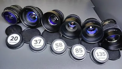 ANAMORPHIC PURPLE SET 16 20 37 58 85 135  Helios SOVIET LENSES Cine Mod  M4/3 • $2300