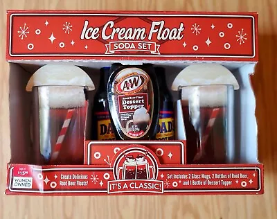 Ice Cream Float Soda Set 2 Mugs 2 Bottles Dads Root Beer A&W Dessert Topper New • $31.50