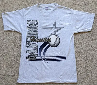 Vintage Houston Astros 1994 Shirt Large Henry Aaron True Fan Single Stitch USA • $59.99