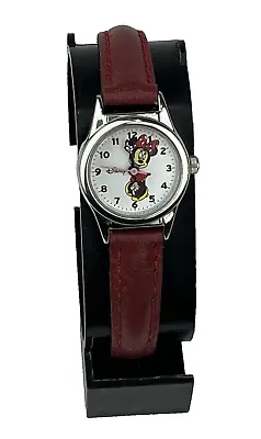 Disney MZB Women Minnie Mouse Watch Mck371 Leather Band Silver Case New Battery • $15.62