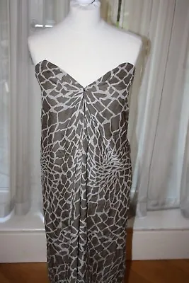 Ladies Maria Grachvogel Giraffe Print Silk Bustier Dress - Size 12 UK- RRP £500 • £24